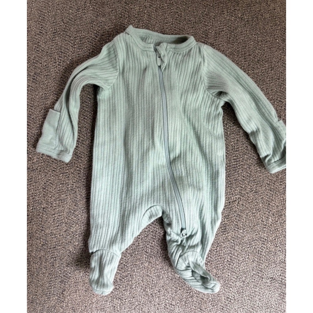 Baby Preemie Sleep Play Pajamas Lot 3 Ribbed Leopard Floral
